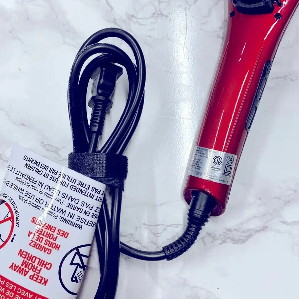 Hot & Straight Straightening Salon Brush with Temperature Control by Esplee, Red